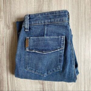 Paige Cropped Denim Jeans Distressed 27